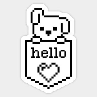 Puppy in pocket / Hello sign / Perfect gift for every Kid Sticker